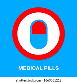 vector medical pills - medicine icon, capsule and drug - healthcare icon