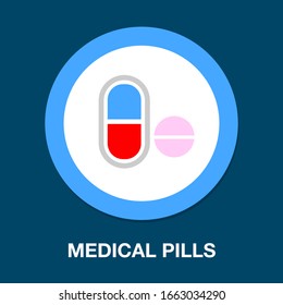 vector medical pills - medicine icon, capsule and drug - healthcare icon