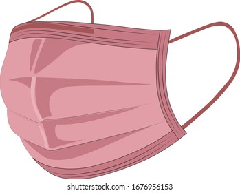Vector medical pink mask illustration