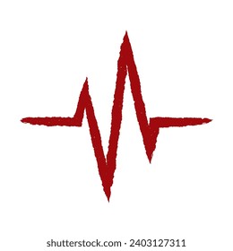 Vector medical pulse red line. Isolated on white background.