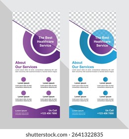 Vector medical roll up banner templates