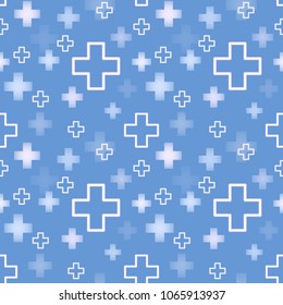 vector medical seamless pattern with medical crosses