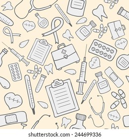 Vector medical seamless pattern. Vector illustration