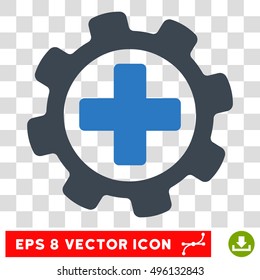Vector Medical Settings EPS vector icon. Illustration style is flat iconic bicolor smooth blue symbol on a transparent background.