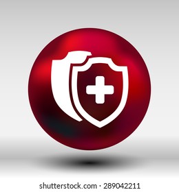Vector Medical Shield Icon shield flat health cross medical.