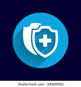 Vector Medical Shield Icon shield flat health cross medical.