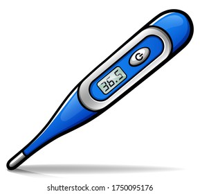 Vector medical thermometer cartoon isolated