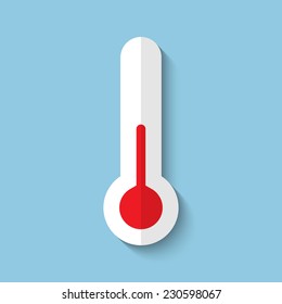 Vector medical thermometer flat icon. Eps 10.