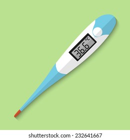 Vector medical thermometer flat icon. Eps 10.