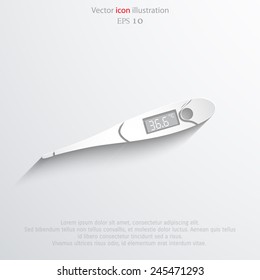 Vector medical thermometer flat icon. Eps 10.