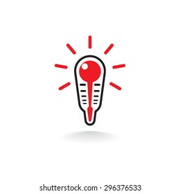 Vector medical thermometer flat icon