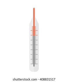 Vector medical thermometer flat icon. Eps 10.