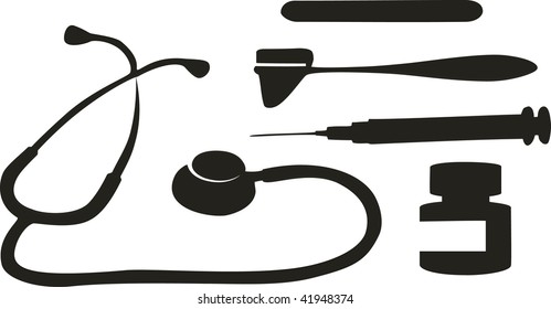 Vector. Medical tool black 02