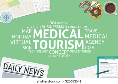 vector medical tourism concept,template