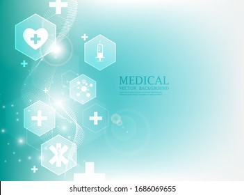 vector medical wallpaper template.blue background.