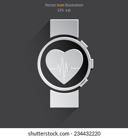 Vector medical watch web icon. Eps 10.