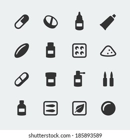 Vector medications mini icons set