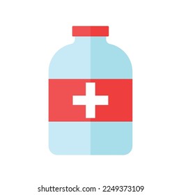 ilustraciones de iconos planos del frasco de medicina vectorial