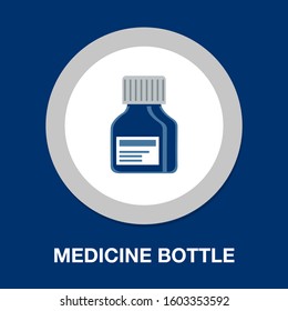 vector medicine bottle. Flat illustration of medicine bottle isolated on white background. pharmaceutical sign symbol. medicine drug icon