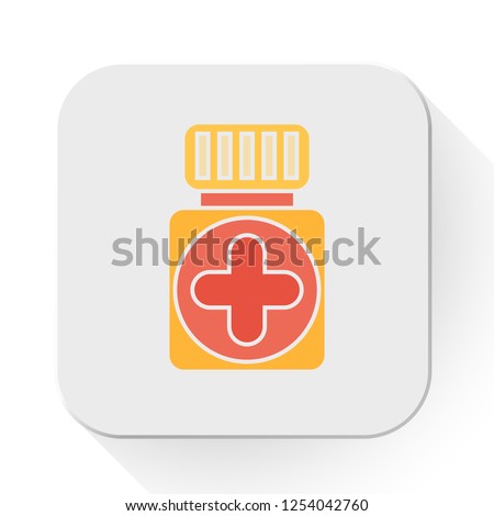 vector medicine bottle. Flat illustration of medicine bottle isolated on white background. pharmaceutical sign symbol. medicine drug icon