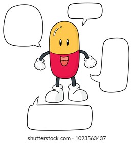 vector of medicine capsule cartoon
