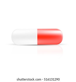 Vector Medicine Capsule in isolated white background