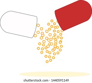 vector Medicine capsule White background