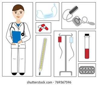 Vector medicine collection