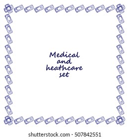Vector medicine doodle frame.