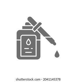 Vector medicine, drops for sight grey icon.
