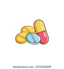 Vector medicine icon, pills sign and
capsule