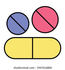 Diseño del icono de contorno de Medicina Vectorial
