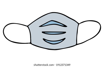 Vector medicine protection mask on white background