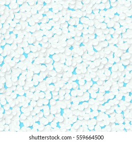 Vector  medicine realistic seamless pattern. background made from pills with shadow. White and blue colors.