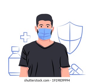 Vector medicine in shadow of sharp lines style