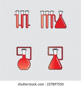 Vector medicine test tubes set