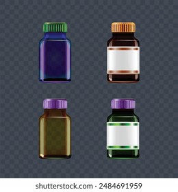 Vector medicines, plastic Bottle Packaging Mockup.