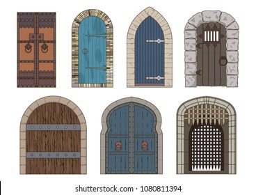 Vector Medieval Castle Gates and Doors 