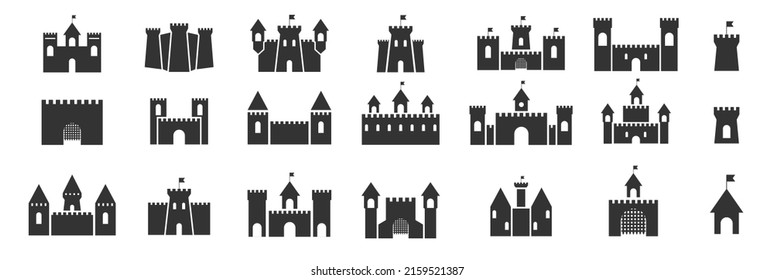 Vector medieval, castle icon set.