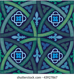 vector medieval european seamless square pattern