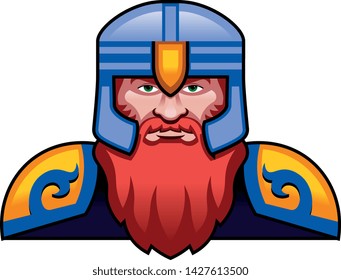 Vector Medieval Fantasy Dwarf  Character Illustration Isolated