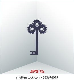 Vector medieval key symbol