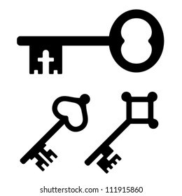 vector medieval key symbols