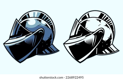 vector of Medieval knight Helmet Set