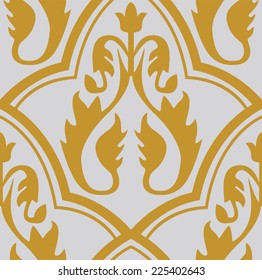 Vector Medieval Seamless Pattern With Readgy Ornament