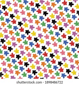 Vector meeple pattern. Multi color.