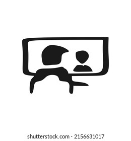 vector meeting video icon. suitable for the needs of design materials related to the office.
