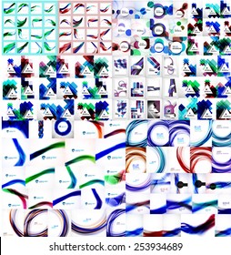 Vector mega collection of abstract backgrounds. Waves, triangle shapes and other