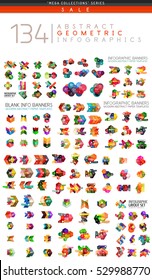 Vector mega collection of web abstract business infographic templates - numbered banners