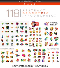 Vector mega collection of web abstract business infographic templates - numbered banners